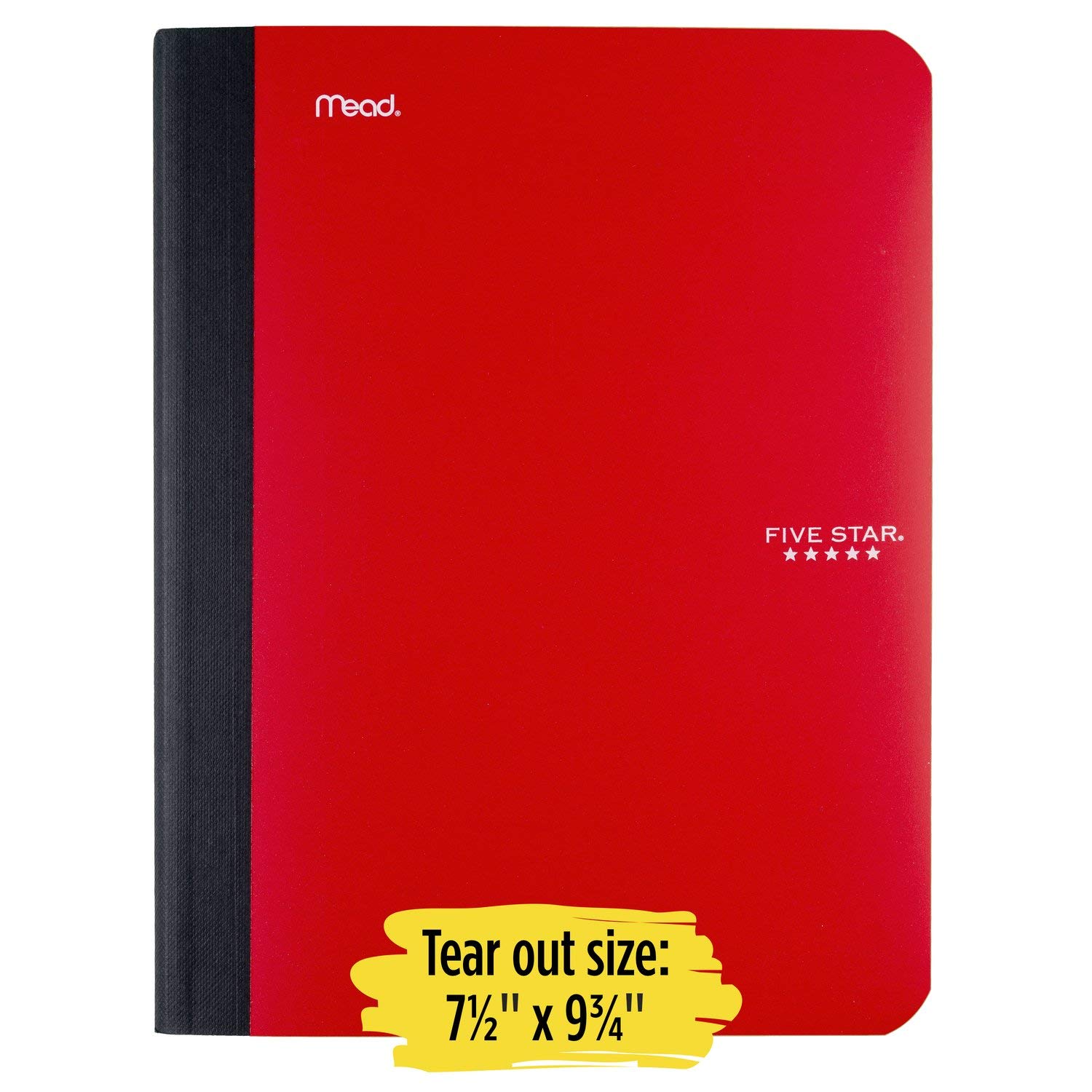 Five Star Composition Book, Notebook, College Ruled Paper, 100 Sheets, 9-1/2 x 7-1/2, Color Selected For You, 1 Count (09120)