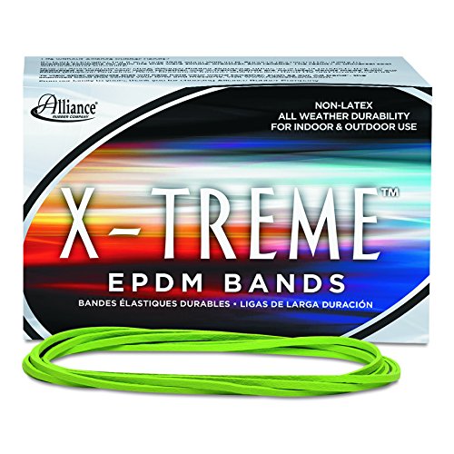 Alliance Rubber 02005 EPDM Non-Latex Rubber X-treme File Bands, 200 Units (7" x 1/8", Lime Green), 175 packs