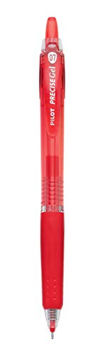 PILOT Precise Gel BeGreen Refillable & Retractable Rolling Ball Pens, Fine Point, Red Ink, 12-Pack (15003)