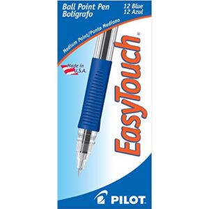 PILOT EasyTouch Ballpoint Stick Pens, Medium Point, Blue Ink, 12-Pack (32011)