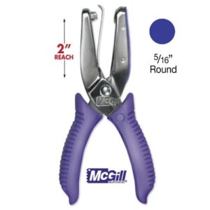 McGill 2" Reach Punchline Hole Punch, 5/16 Inch Round, Chrome/Purple