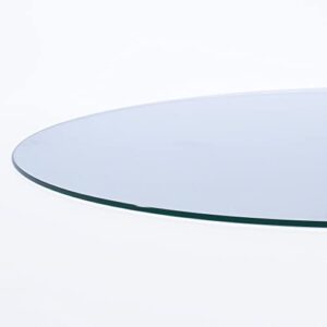 36" round clear tempered glass table top 3/4" thick flat polished edge.