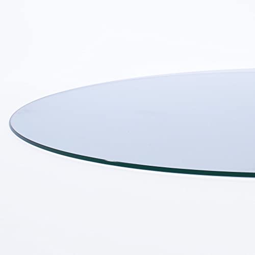 36" Round Clear Tempered Glass Table Top 3/4" Thick Flat Polished Edge.