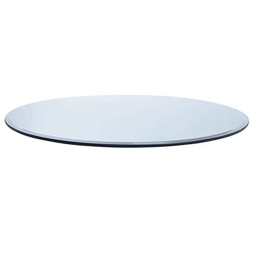 38" Round Clear Tempered Glass Table Top 1/2" Thick 1" Beveled Edge