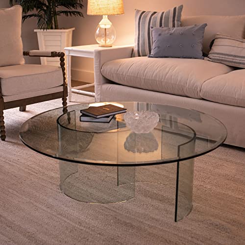 38" Round Clear Tempered Glass Table Top 1/2" Thick 1" Beveled Edge