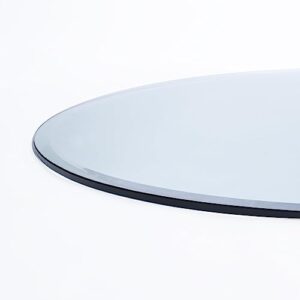 48" round clear tempered glass table top 1/2" thick 1" beveled edge