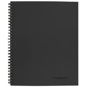 cambridge limited business spiral notebook, 8-1/2" x 11", legal ruled, 80 sheets, quicknotes planner, gray (06066)