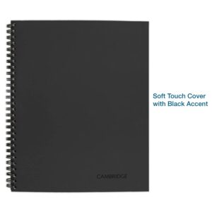 Cambridge Limited Business Spiral Notebook, 8-1/2" x 11", Legal Ruled, 80 Sheets, QuickNotes Planner, Gray (06066)