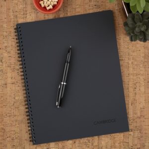 Cambridge Limited Business Spiral Notebook, 8-1/2" x 11", Legal Ruled, 80 Sheets, QuickNotes Planner, Gray (06066)