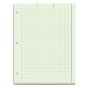 tops engineering computation pad, 8-1/2" x 11", glue top, 5 x 5 graph rule on back, green tint paper, 3-hole punched, 200 sheets (35502)