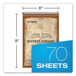 TOPS Second Nature Spiral Steno Books, Recycled, 6 x 9 Inches, Gregg Rule, Tan Cover, 70 Sheets Per Book (74690)
