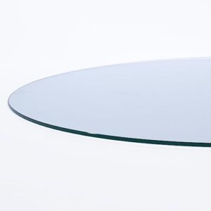 48" round clear glass table top 1/2" thick flat polished edge