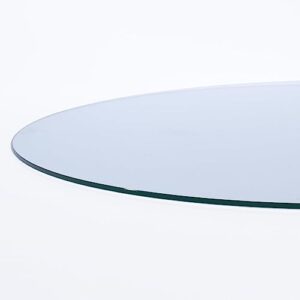 48" Round Clear Glass Table Top 1/2" Thick Flat Polished Edge