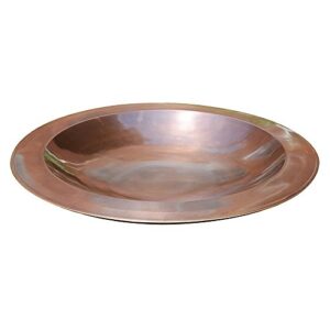 achla designs 24-in round classic copper birdbath bowl, brass
