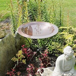 Achla Designs 24-in Round Classic Copper Birdbath Bowl, Brass