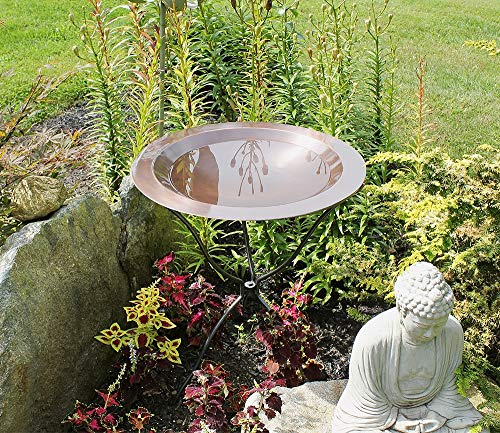 Achla Designs 24-in Round Classic Copper Birdbath Bowl, Brass