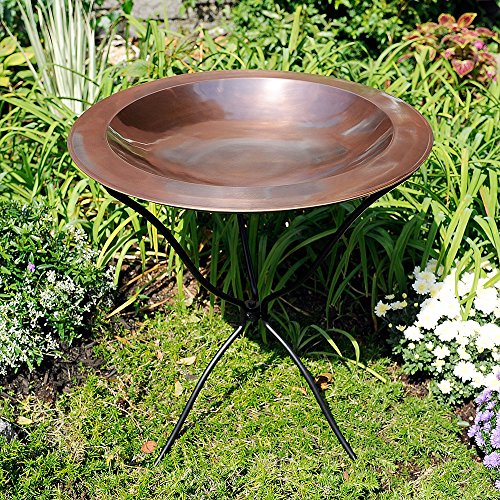 Achla Designs 24-in Round Classic Copper Birdbath Bowl, Brass