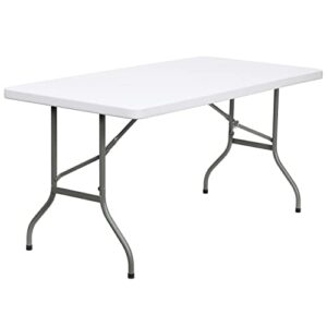 flash furniture elon 5-foot granite white plastic folding table