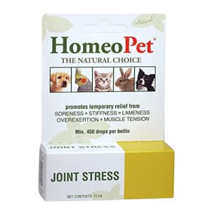 homeopet joint stress, joint-function support for dogs, cats, and pets, 15 milliliters