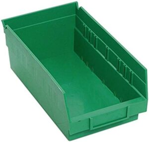 quantum storage systems qsb102gn 30-pack 4" hanging plastic shelf bin storage containers, 11-5/8" x 6-5/8" x 4" , green