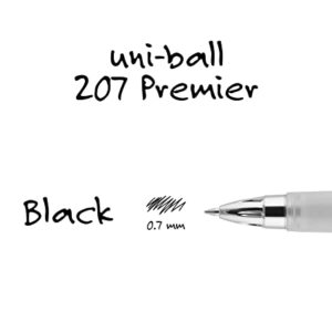 uni-ball 40108 207 Premier Retractable Gel Rollerball Pen, Medium Point, Black Ink, 1 Count