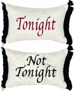manual 12.5 x 8.5-inch decorative throw pillow, tonight or not tonight reversible damask