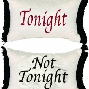 Manual 12.5 x 8.5-Inch Decorative Throw Pillow, Tonight or Not Tonight Reversible Damask
