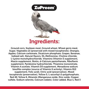 ZuPreem FruitBlend Flavor Pellets Bird Food for Parrots and Conures, 3.5 lb - Daily Blend Made in USA for Caiques, African Greys, Senegals, Amazons, Eclectus, Small Cockatoos