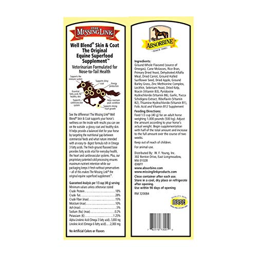 The Missing Link Equine Well Blend, Skin & Coat Superfood Supplement Powder, 10.6 lb. Bag / 120 Day Supply