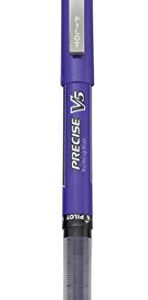 PILOT Precise V5 Stick Liquid Ink Rolling Ball Stick Pens, Extra Fine Point (0.5mm) Purple Ink, 12-Pack (25106)