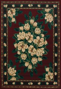 united weavers of america magnolia manhattan rug collection, 1' 10" by 3', burgundy