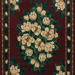 United Weavers of America Magnolia Manhattan Rug Collection, 1' 10" by 3', Burgundy