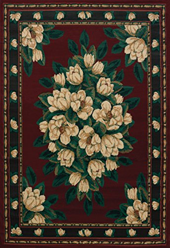 United Weavers of America Magnolia Manhattan Rug Collection, 1' 10" by 3', Burgundy