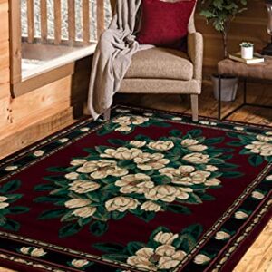 United Weavers of America Magnolia Manhattan Rug Collection, 1' 10" by 3', Burgundy