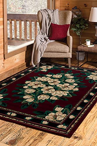 United Weavers of America Magnolia Manhattan Rug Collection, 1' 10" by 3', Burgundy