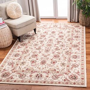 SAFAVIEH Chelsea Collection Accent Rug - 3'9" x 5'9", Burgundy & Ivory, Hand-Hooked French Country Wool, Ideal for High Traffic Areas in Entryway, Living Room, Bedroom (HK78B)