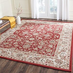 SAFAVIEH Chelsea Collection Accent Rug - 3'9" x 5'9", Burgundy & Ivory, Hand-Hooked French Country Wool, Ideal for High Traffic Areas in Entryway, Living Room, Bedroom (HK78B)