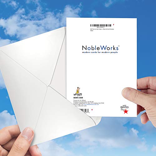 NobleWorks Hilarious Birthday Greeting Card with 5 x 7 Inch Envelope (1 Card) Bday Kiss my nose Tim Whyatt Birthday Cartoon 8347Z