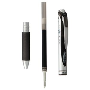 Pentel EnerGel Deluxe RTX Retractable Liquid Gel Pen, 0.7mm, Metal Tip, Black Ink, 2 Pack (BL77BP2A)