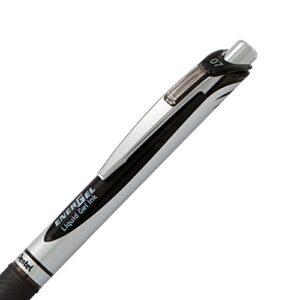 Pentel EnerGel Deluxe RTX Retractable Liquid Gel Pen, 0.7mm, Metal Tip, Black Ink, 2 Pack (BL77BP2A)