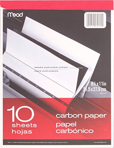 Mead 40112 - Carbon Paper Tablet - 8.5" x 11" (10 Sheets), Black