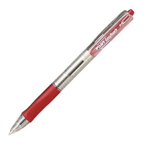 PILOT EasyTouch Refillable & Retractable Ballpoint Pens, Medium Point, Red Ink, 12-Pack (32222)