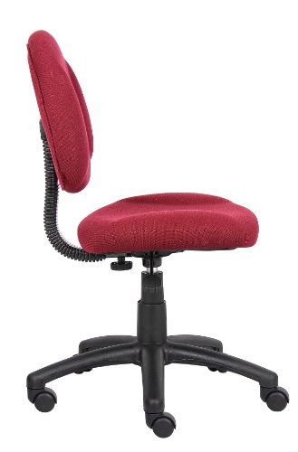 Boss Office Products Perfect Posture Delux Fabric Task Chair without Arms in Burgundy