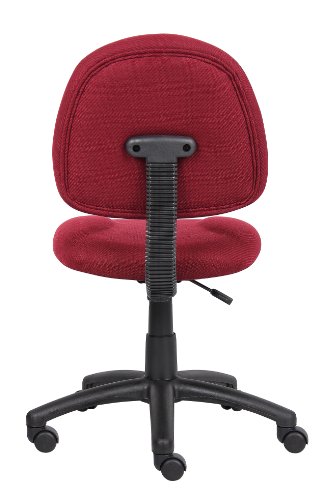 Boss Office Products Perfect Posture Delux Fabric Task Chair without Arms in Burgundy