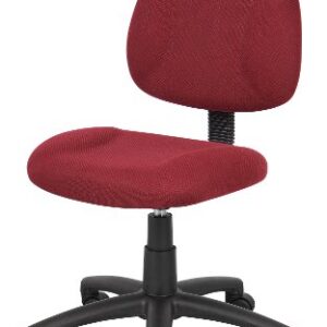 Boss Office Products Perfect Posture Delux Fabric Task Chair without Arms in Burgundy