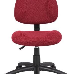 Boss Office Products Perfect Posture Delux Fabric Task Chair without Arms in Burgundy