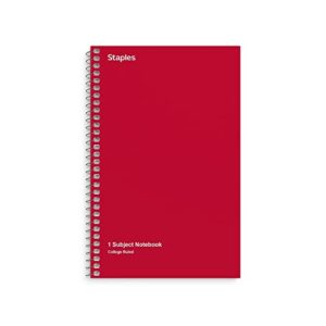 STAPLES 1 Subject Notebook, 7-3/4" x 5", 3/Pack