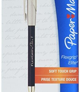 Paper Mate 85587 Flexgrip Elite Stick Ballpoint Pens, Fine Point, Black, 12-Pack