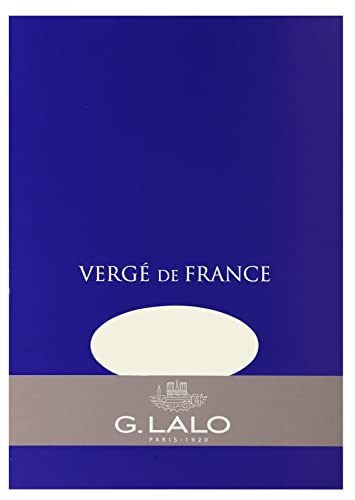 Lalo 11400L - Pad of 50 Plain Laid Sheets A5, 100 g, Vergé De France, White