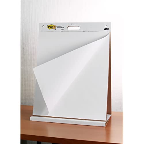 Post-it Super Sticky Portable Tabletop Easel Pad w/ Dry Erase Panel, Great for Virtual Teachers and Students, 20x23 Inches, 20 Sheets/Pad, 1 Pad, Built-in Stand (563DE)